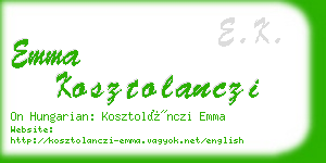 emma kosztolanczi business card